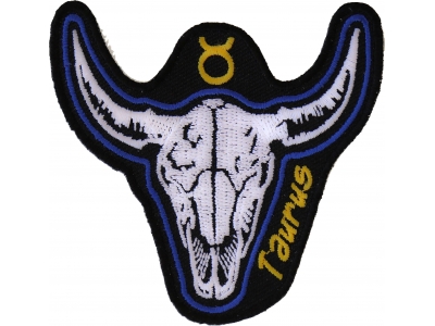 Taurus Skull Zodiac Sign Patch