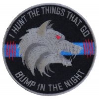 Thin Blue Line Bump In The Night Wolf Patch | Embroidered Patches