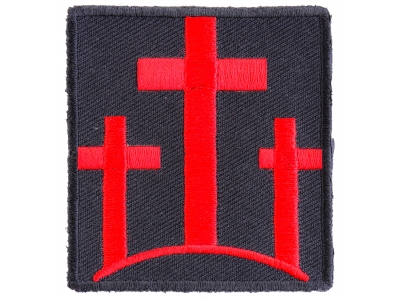 Three Crosses In Red Patch | Embroidered Patches