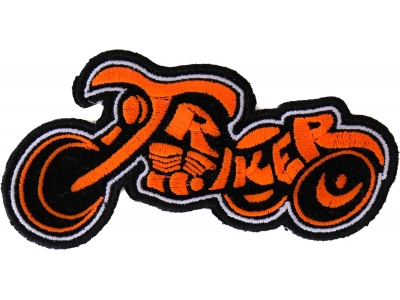 Triker Small Patch In Orange And Black | Embroidered Biker Patches