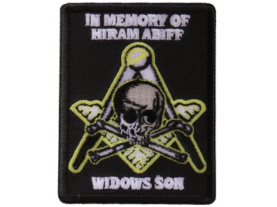 Widows Son Mason Patch In Memory Of Hiram Abiff | Embroidered Patches