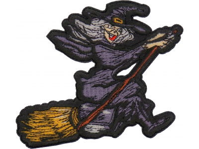 Witch Riding Broom Patch