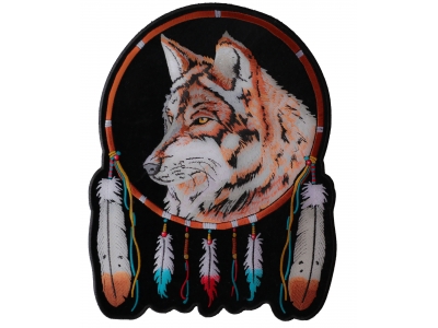 Wolf And Feathers Large Back Patch | Embroidered Patches