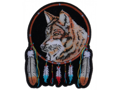 Wolf And Feathers Medium Patch | Embroidered Patches