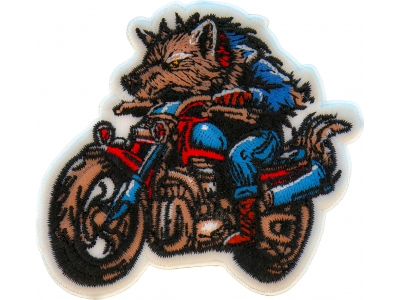 Wolf on Motorcycle Patch