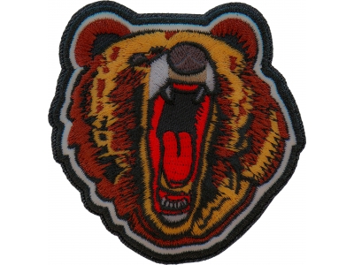 Yawning Bear Iron on Patch