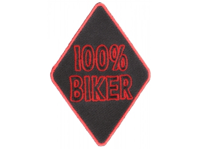 100 Percent Biker Patch | Embroidered Patches