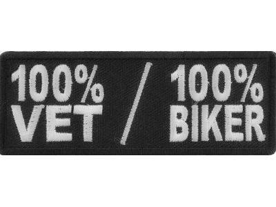 100 Percent Vet 100 Percent Biker Patch