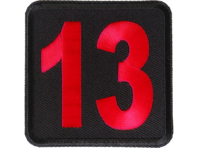 13 Patch Black Red Square