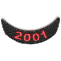 2001 Lower Year Rocker Patch In Red