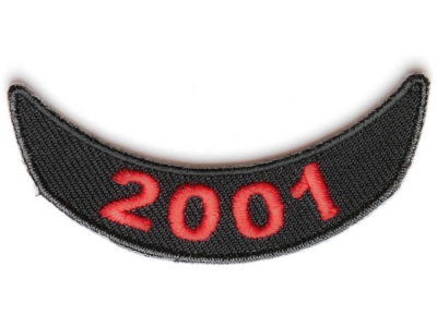 2001 Lower Year Rocker Patch In Red