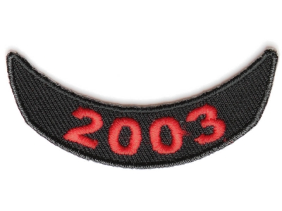 2003 Lower Year Rocker Patch In Red