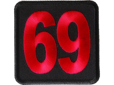 69 Patch Black Red Square