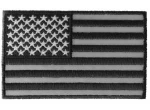 American Flag Black And Reflective 4 Inch Patch | Embroidered Patches