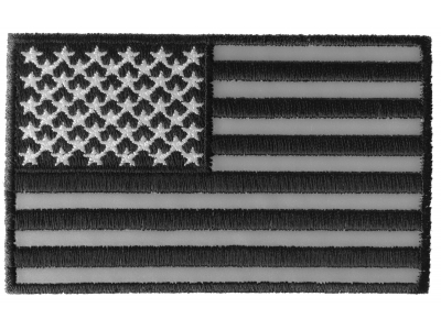 American Flag Black And Reflective 4 Inch Patch | Embroidered Patches