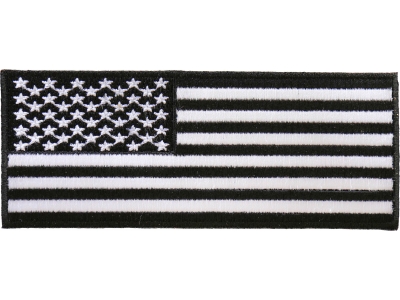 American Flag Patch Black White 5 inch