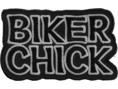 Biker Chick Black White Patch | Embroidered Patches