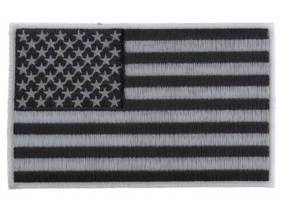 Black and Gray American Flag Patch