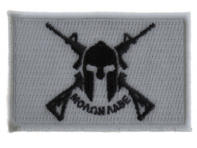 Black And Gray Come And Take It Molon Labe Spartan Crossed Rifles Patch