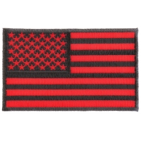 Black And Red American Flag Patch 4 Inch | US Military Veteran Patches