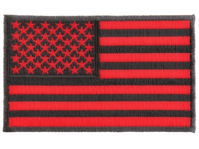 Black And Red American Flag Patch 4 Inch | US Military Veteran Patches