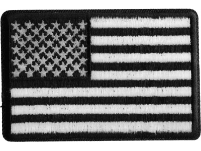 Black and White American Flag Patch