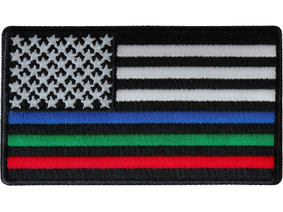 Blue Green and Red Striped American Flag Patch