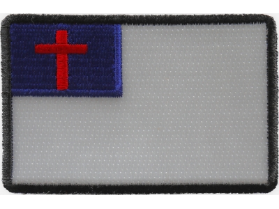 Christian Flag Patch with Black Borders