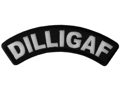 Dilligaf Black White Small Rocker Biker Patch | Embroidered Patches