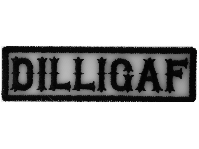 DILLIGAF Patch Black On White