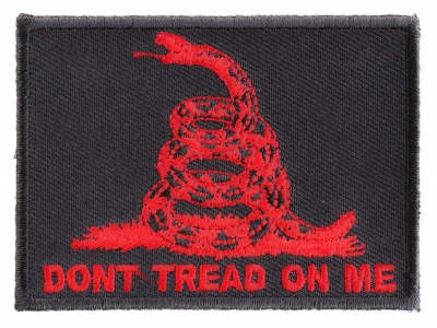 Don't Tread On Me Gadsden Flag Red Over Black Patch | US Military Veteran Patches