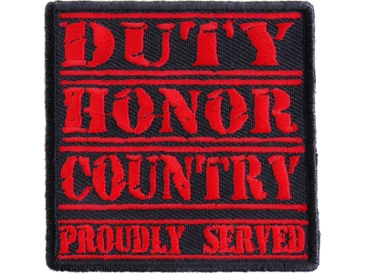 Duty Honor Country Red Patch | US Military Veteran Patches