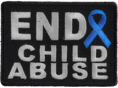 End Child Abuse Blue Ribbon Patch | Embroidered Patches