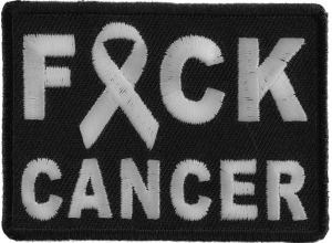 FCK Cancer White Ribbon Patch | Embroidered Patches