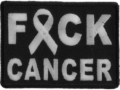 FCK Cancer White Ribbon Patch | Embroidered Patches