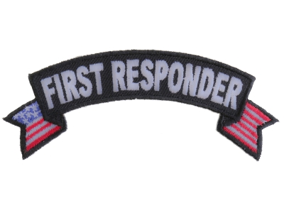 First Responder US Flag Small Rocker Patch | Embroidered Patches