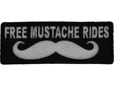 Free Mustache Rides Patch | Embroidered Patches