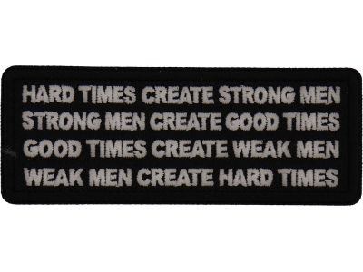 Hard Times Create Strong Men Patch