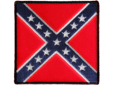 Historical Square Rebel Flag Iron on Patch