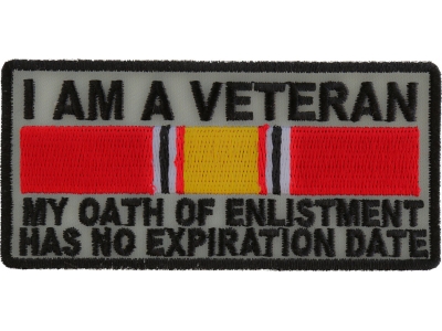 I Am A Veteran My Oath Of Enlistment Patch In Desert Sand | Embroidered Patches