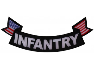 Infantry Large Lower Rocker Patch With Flags | US Army Military Veteran Patches