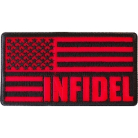 Infidel American Flag Black Red Patch | US Military Veteran Patches