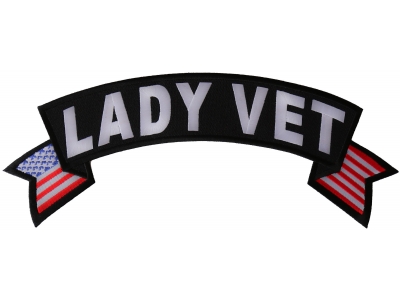 Lady Vet Large Flag Rocker Patch