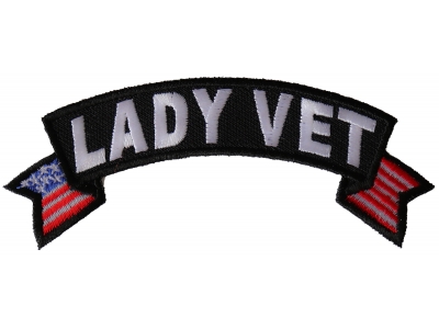 Lady Vet Small Flag Rocker Patch