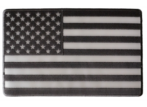 Black And Reflective American Flag Large Back Patch | Embroidered Patches