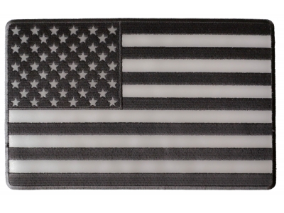 Black And Reflective American Flag Large Back Patch | Embroidered Patches