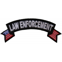 Law Enforcement US Flag Small Rocker Patch | Embroidered Patches