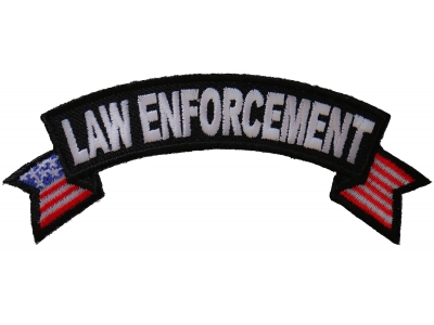 Law Enforcement US Flag Small Rocker Patch | Embroidered Patches