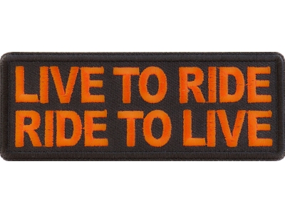 Live To Ride Ride to Live Orange Patch