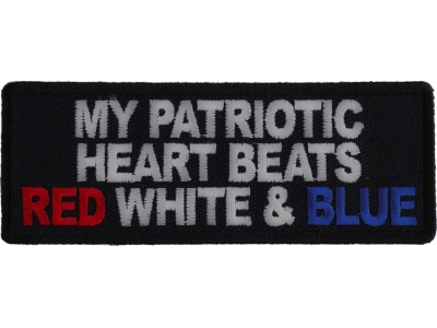 My Patriotic Heart Beats Red White and Blue Patch